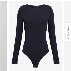 NWT WHITE Express Long sleeve Thong Bodysuit